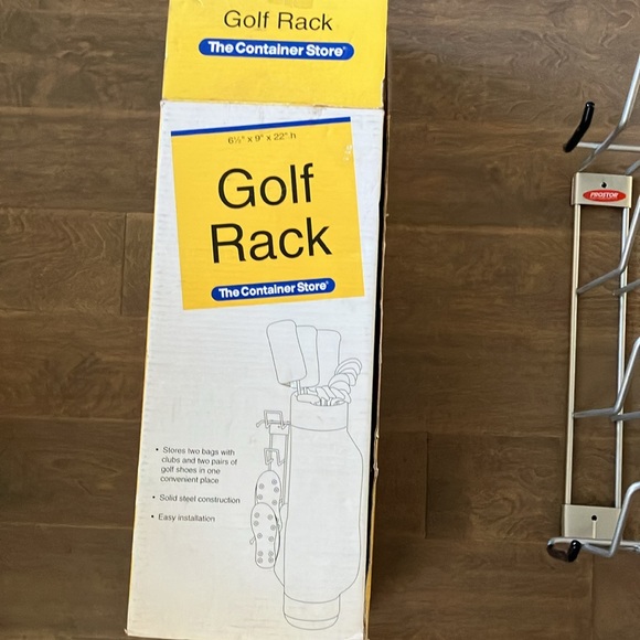 NIB The Container Store Golf Rack storage solid steel wall Mount - Picture 3 of 9